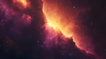 Aufkleber - Mesmerizing Cosmic Landscape A breathtaking image showcasing the vibrant and luminous nebula ablaze with stellar radiance nestled within the captivating depths of the vast and enigmatic universe