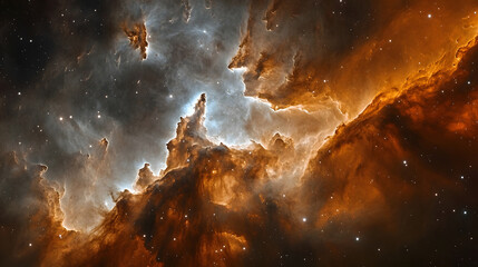 Aufkleber - Mesmerizing Cosmic Spectacle   Breathtaking Nebula Illuminates the Vast Expanse of the Universe with its Fiery Glow and Dramatic Swirling Formations Capturing the Grandeur and Mystery of the Cosmos