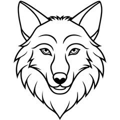 Wall Mural - Single-Line Wolf Head Vector Art