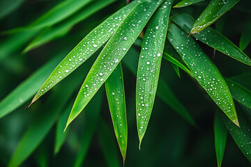 Wall Mural - water drops on a leaf