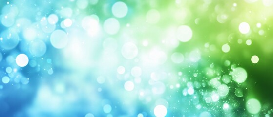 Abstract Blue Green Bokeh Lights Background Image