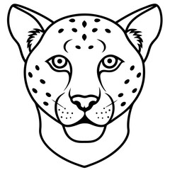 Wall Mural - Sleek Cheetah Head Contour Vector Design