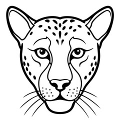 Wall Mural - Sleek Cheetah Head Contour Vector Design