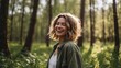 © narumiaegis - Happy Woman Enjoying the Forest During Spring Season Carefree tourist relaxing outdoors feeling happiness and nature connection
