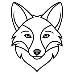 Wall Mural - Sleek One-Line Fox Head Vector Illustration