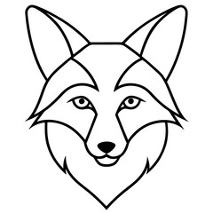 Wall Mural - Sleek One-Line Fox Head Vector Illustration