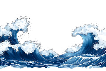 Wall Mural - sea wave png border, transparent background