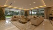 © wisnuromad art - Luxurious Christmas Living Room with Garden View