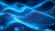 © Ruhi - blue abstract mesh net dot web wave geometric technology design 3d render illustration