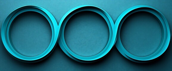 Poster - Abstract teal infinity symbol with three interconnected circles on a textured background.