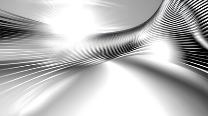 Wall Mural - abstract grayscale image of curving metallic lines