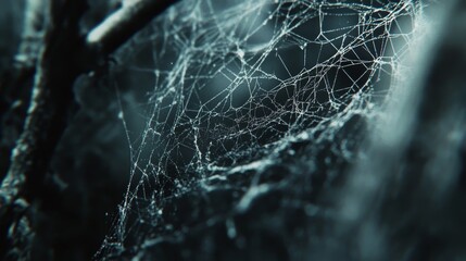 Spider web close up texture composition background