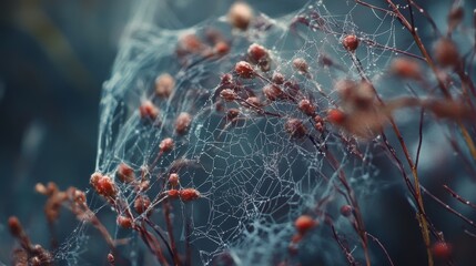 Spider web close up texture composition background