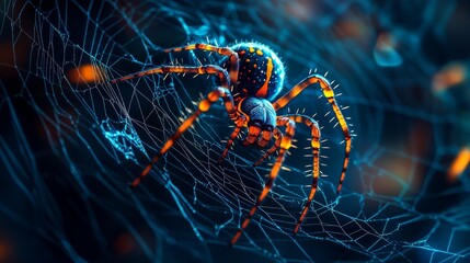 Spider web close up texture composition background
