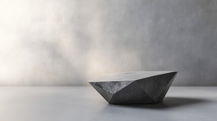 Wall Mural - futuristic minimalistic stone surface geometric object architecture 3d render illustration