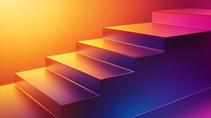 Wall Mural - colorful gradient steps abstract background design