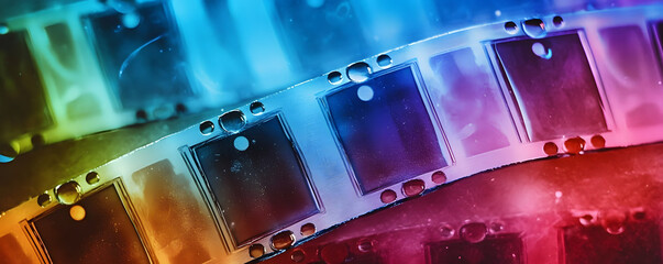 Wall Mural - Colorful film frames background