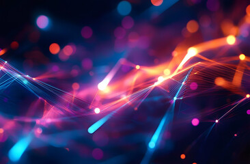 Wall Mural - technology background, abstract line network