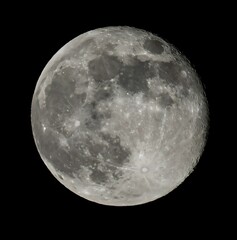 detailed full moon against a black night sky.