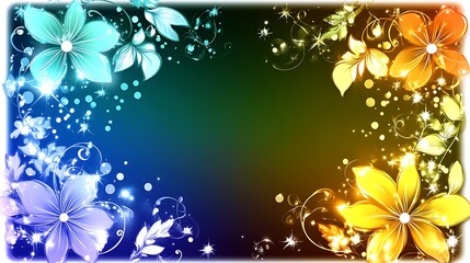 Wall Mural - glowing floral design with vibrant hues