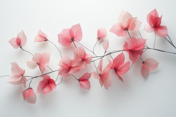 Wall Mural - Bougainvilleas set against a white paper backdrop