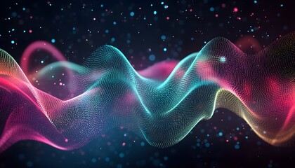 Wall Mural - abstract colorful wave particle flow design