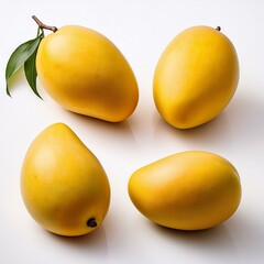 4 yellow mango isolated on white heritage