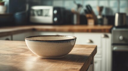 Wall Mural - Cozy Kitchen Scene with Decorative Bowl on Wooden Tabletop