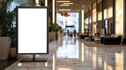 blank signage in modern lobby area