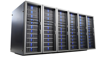 server rack with servers