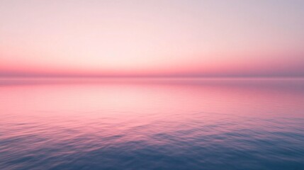 Wall Mural - Minimalist pink seascape reflecting sunset colors with plenty of copy space