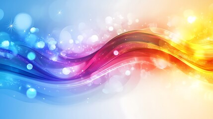 Wall Mural - abstract colorful waves with sparkling lights background