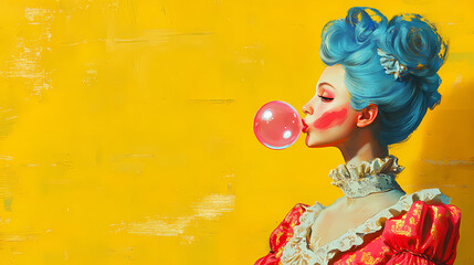 Wall Mural - woman baroque bubblegum