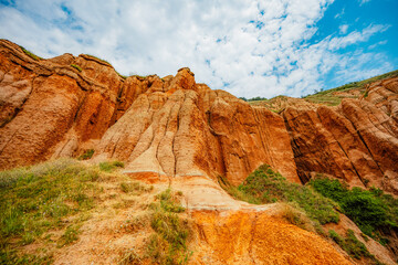 red rocky slopes rapa rosie is a protected geological and floristic reservation area near sebes alba