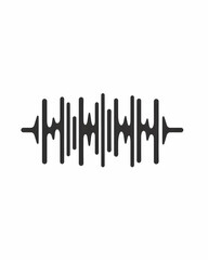 Wall Mural - simple line icon of sound waves in black against a white background, suitable for audio applications