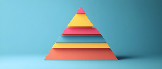 Wall Mural - structured pyramid infographic template for presenting tiered or hierarchical data -