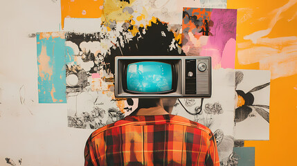 Wall Mural - artist contemporary vintage retro television