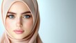 © BROPRADANA - Woman, hijab, portrait, beauty, studio, soft background, cosmetics ad