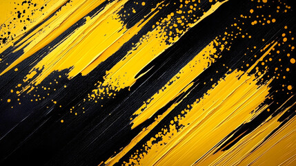 Wall Mural - abstract yellow brush strokes on dark.