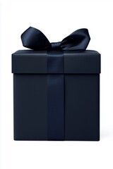 Wall Mural - Elegant black gift box with ribbon bow - perfect for celebrations, birthdays, anniversaries, or weddings