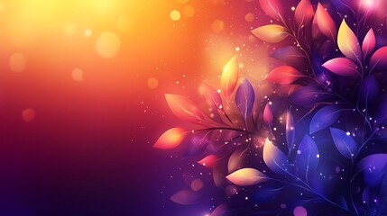Wall Mural - Glowing Autumn Leaves Abstract Art Design