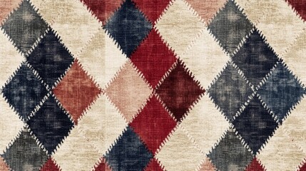 Canvas Print - Stunning Patchwork Rug Design with a Vintage Vibe