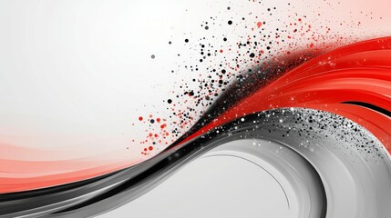 Wall Mural - Dynamic Abstract Design with Red, Black and White Colors