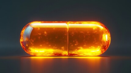 Wall Mural - Glowing Orange Capsule: Futuristic Medical Design