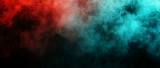 Canvas Print - Abstract Red And Teal Smoke Background Image