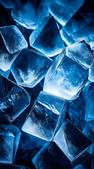 Wall Mural - crystal maze texture, geometric and luminous, with cool blue highlights