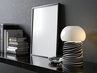 Lamp in modern home decor with black and white design and sleek style