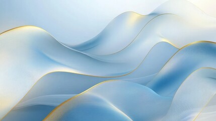 Wall Mural - Abstract Blue and Gold Waves Graphic Design