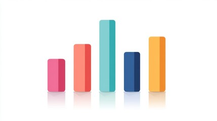 Leinwandbilder - A clean and sharp financial bar graph with colorful bars, displaying growth trends over time on a high-resolution digital screen
