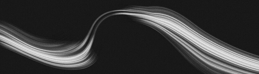 Wall Mural - grainy black and white abstract background with sharp contrasts and dynamic curvy liquid line shapes